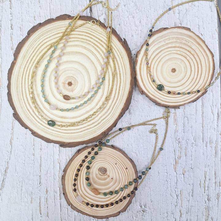 Hecho a mano - Wholesale Beaded/pearl necklace - Colored stone necklace5