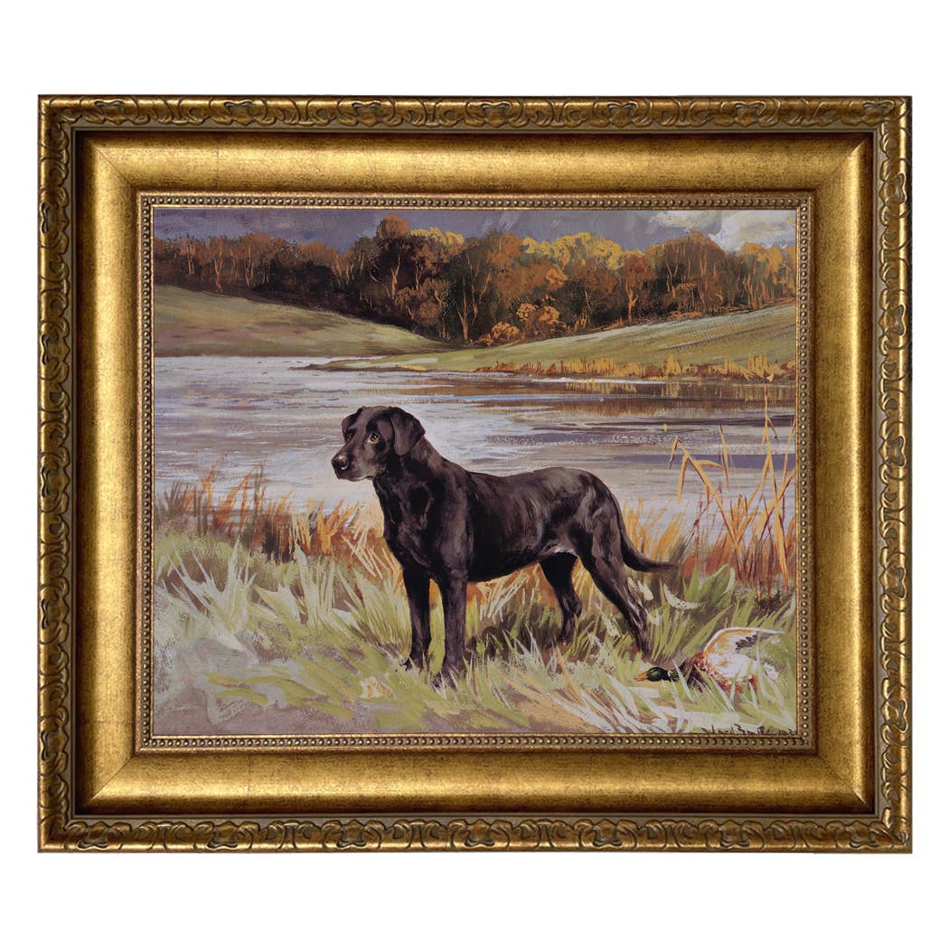 Madison Bay Co. - Historical Home Decor Reproductions - Wholesale Art Print - Labrador Retriever with Duck Framed Painting Print on Canvas15