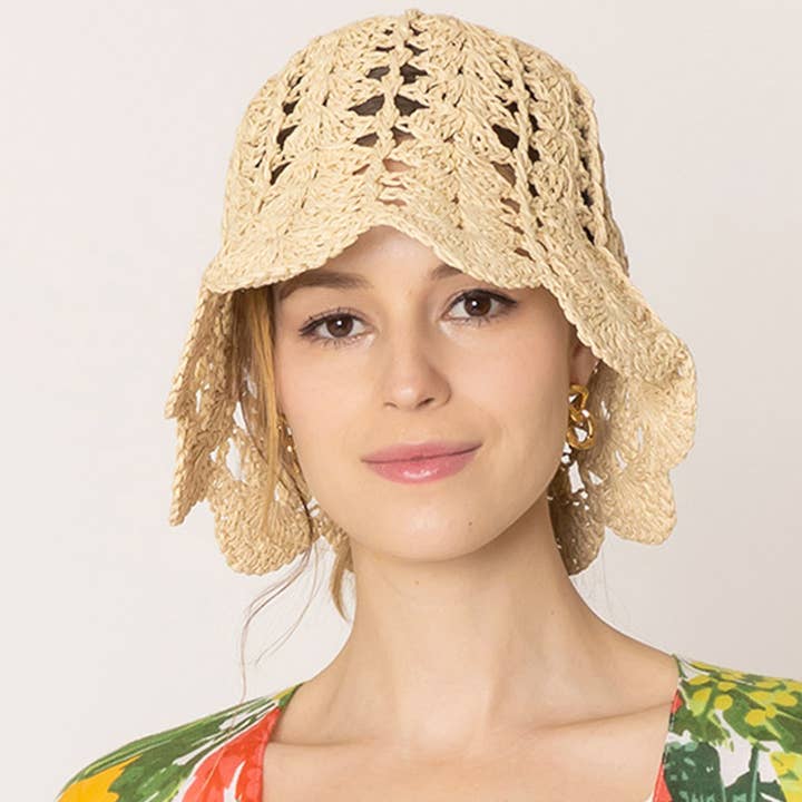 Sensibling Corp. - Wholesale Bucket Hat - Women's - Open Weave Straw Bucket Hat1