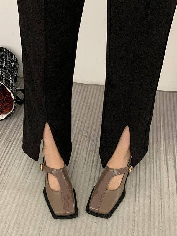 Mirazshoes WholeSale - Vendita all'ingrosso Ballerine - Donna - Mocassini bassi con punta quadrata e snodo cavo con fibbia3