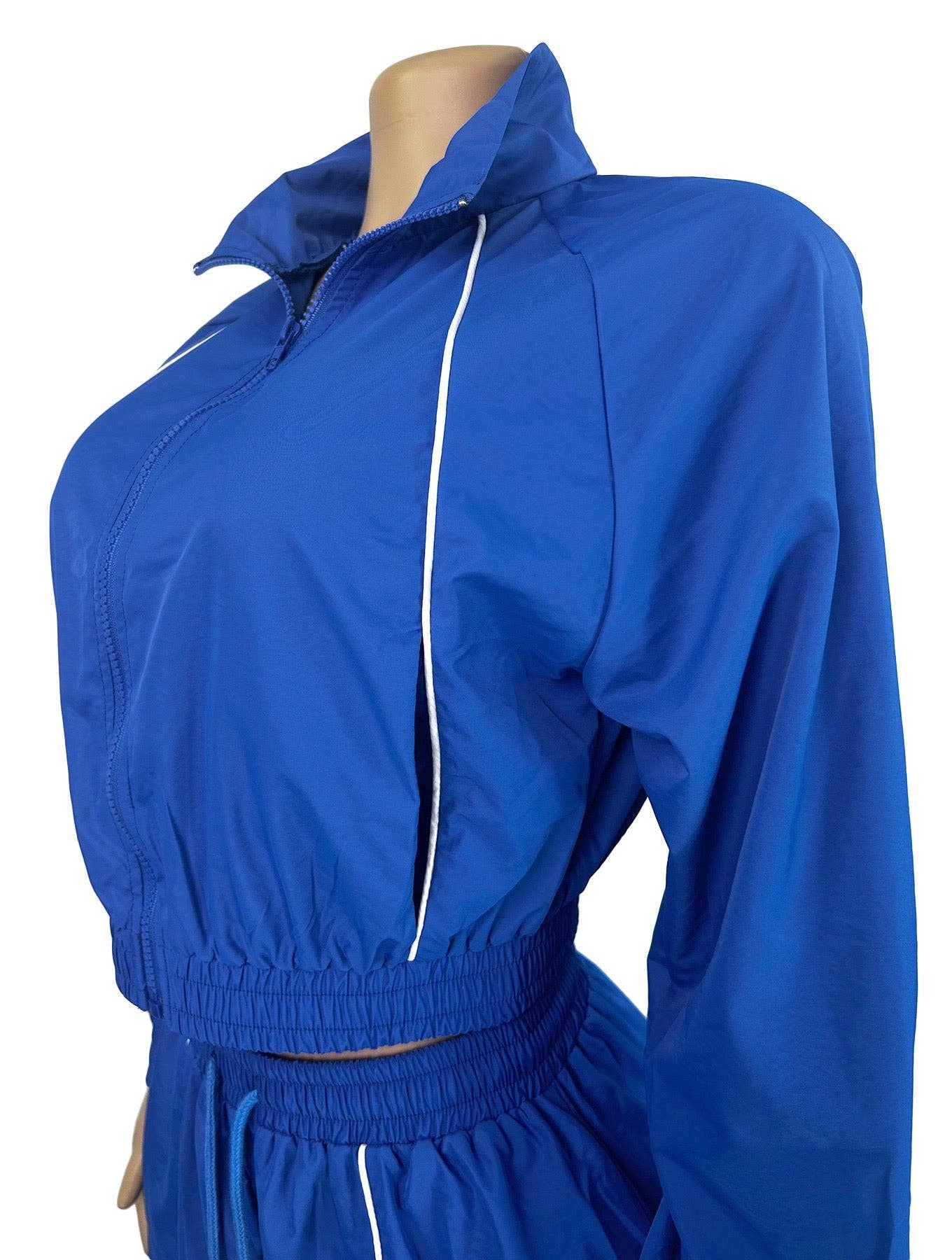 MB Fashion Wholesale - Wholesale Top & Pant Set (NOT Loungewear) - Women's - MB FASHION Two-Piece Windbreaker Zip-Up Set with Drawstring Details 50527