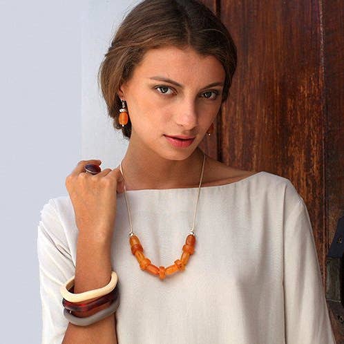 Aura Short Resin Necklace for wholesale by Polka Luka