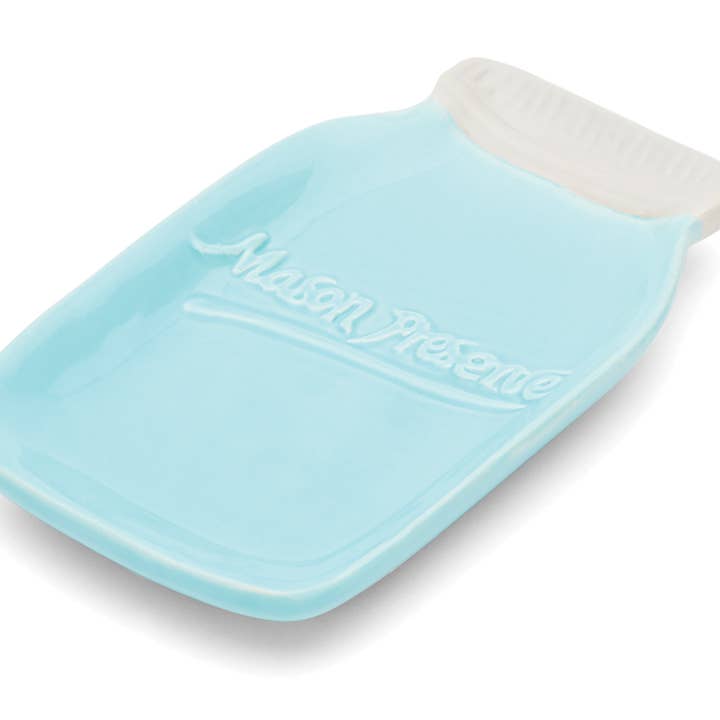 Fox Run Brands - Wholesale Spoon Rest - Fox Run Ceramic Mason Jar Spoon Rest, 6" x 3.5" x 0.75"