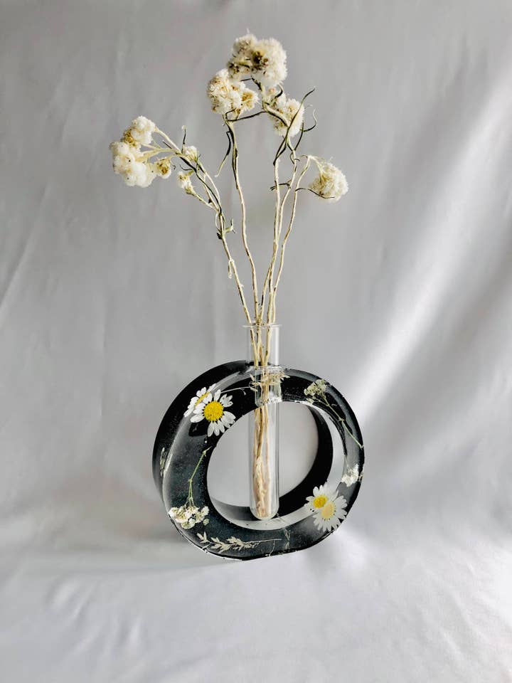 Circular Propagation Station- Black Daisy Floral for wholesale by Sharlene Robertson Designs