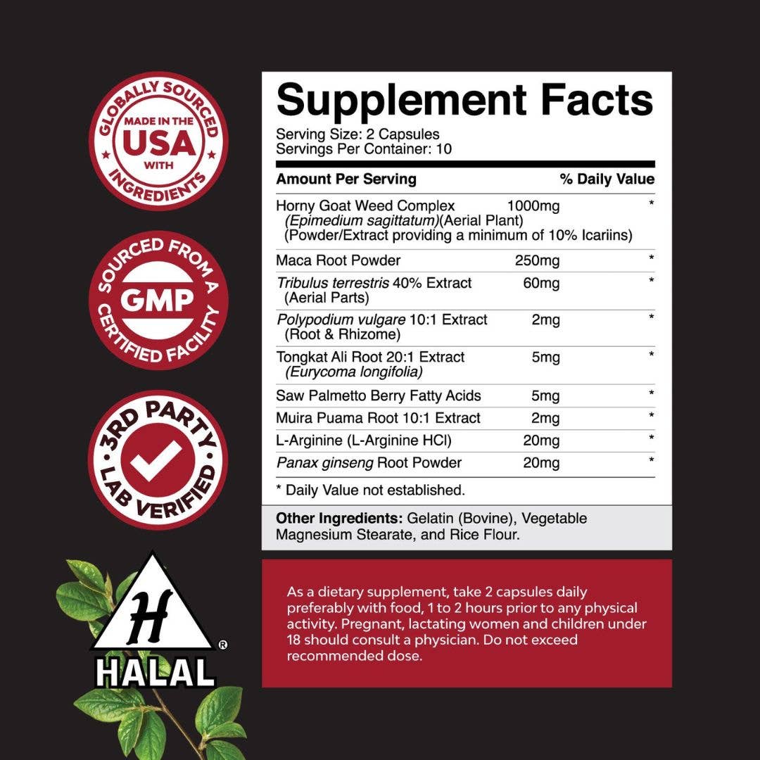 Nature's Craft - Wholesale Oral Supplement/Vitamin - Horny Goat Weed Capsules – Men’s Wellness Support, 60ct2