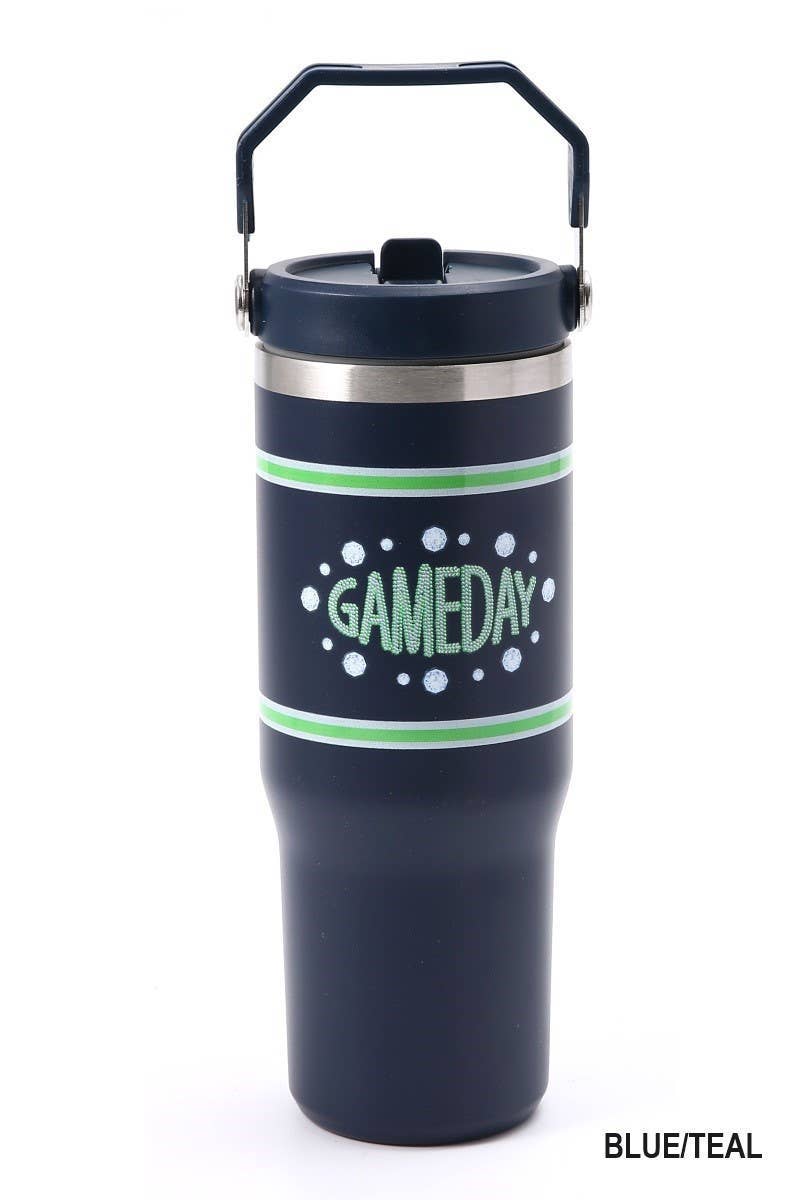 Vanilla Monkey - Wholesale Insulated Mug/Tumbler - Game Day 30oz Stainless Steel Flip Straw Tumbler7
