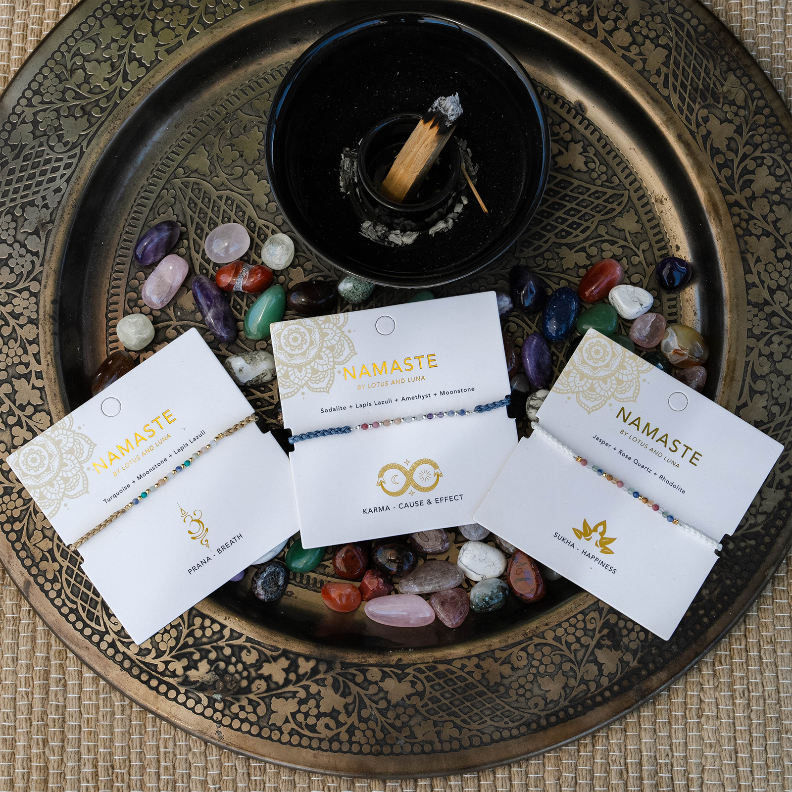 Lotus and Luna - Wholesale Beaded Bracelet - Sukha Namaste Bracelet5