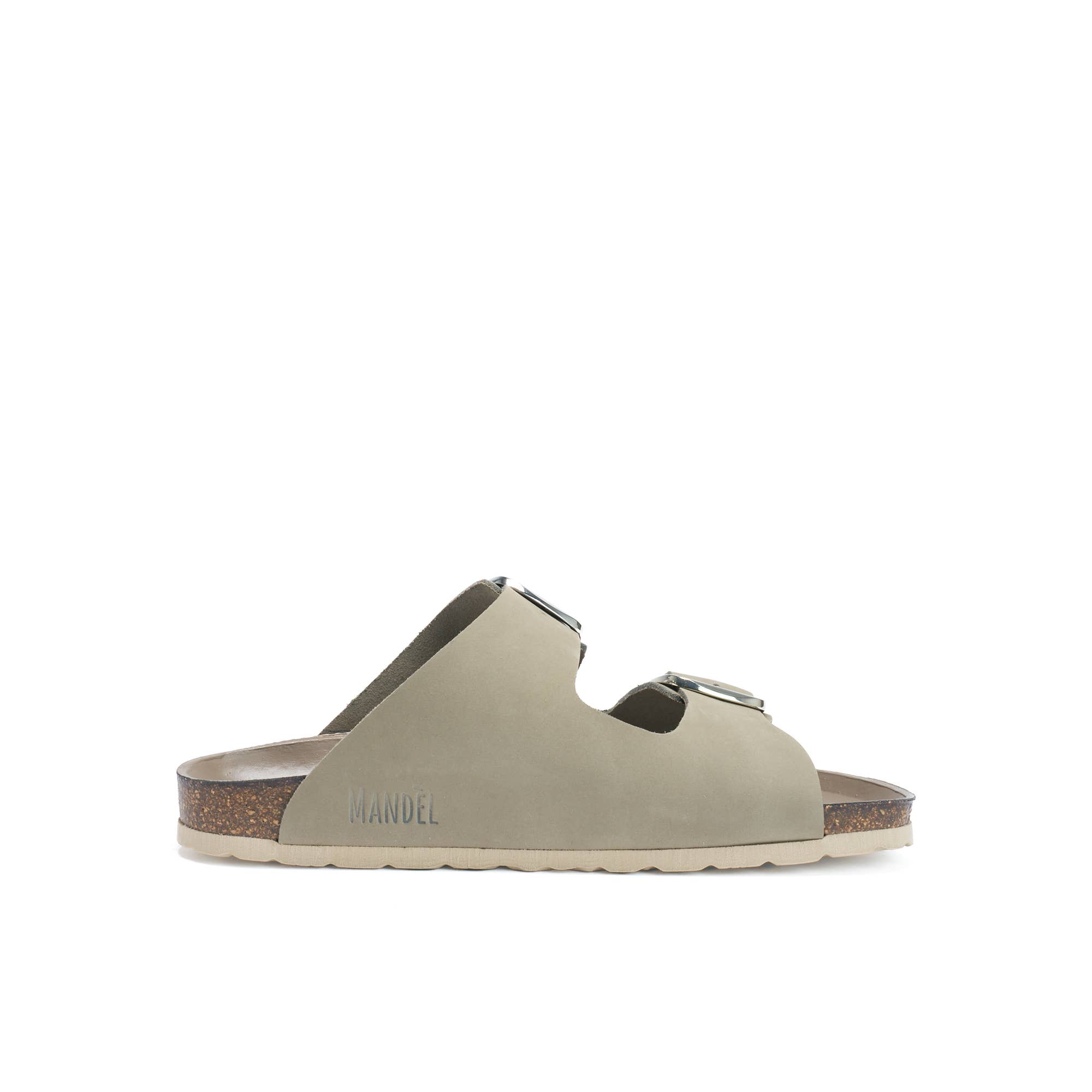 Mandél – Engroshandel sandal - Dame – Ciabatta to remme ALBERTO BIG BUCKLE grå - Art.MD61423