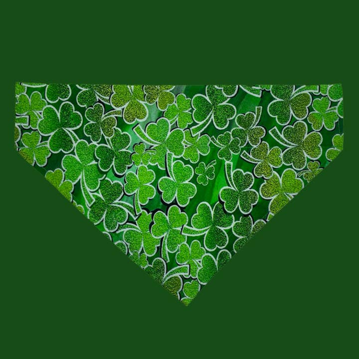 Shamrocks / Clovers Over The Collar St Patricks Day Bandana for wholesale by Woofingtons & Company