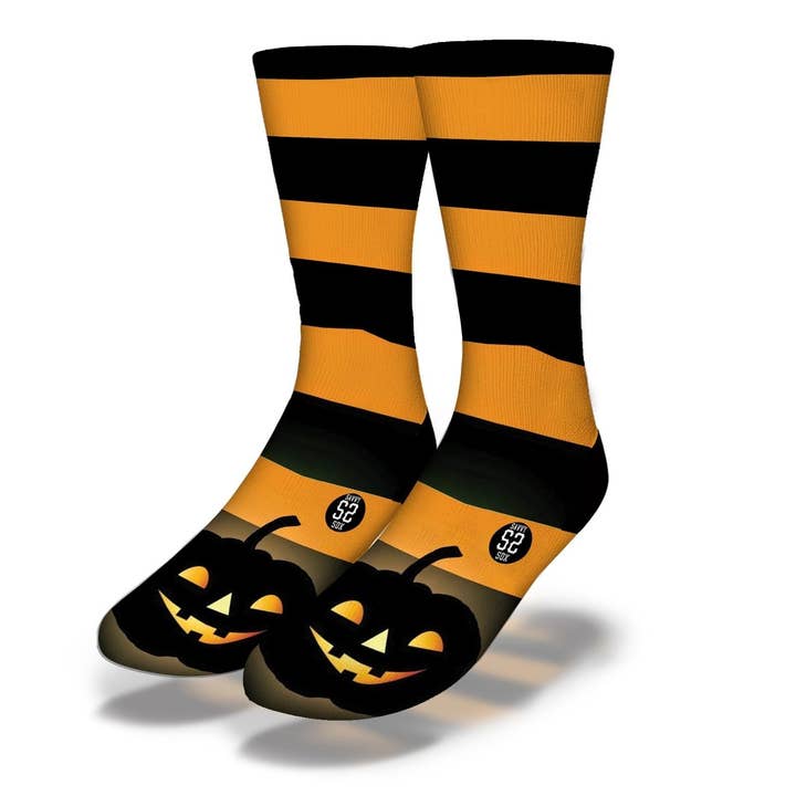 Calcetines de Halloween a rayas JACK-O-LANTER para venta al por mayor de Savvy Sox