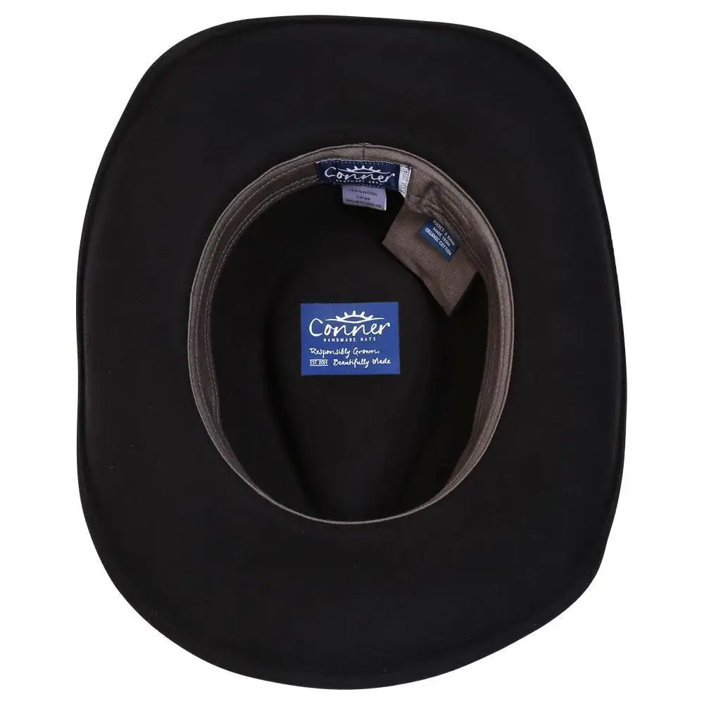 Noir Chapeau western Outlaw en laine australienne imperméable en vente sur Faire1