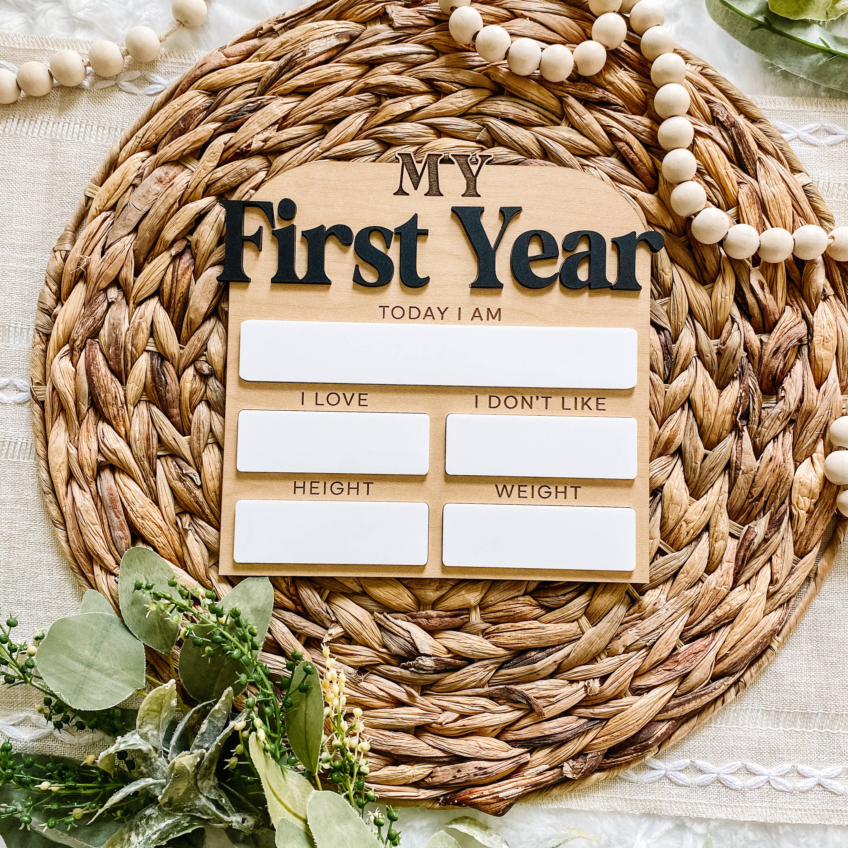 Claire and Bella - Vente Illustration événement/souvenir - Enfant et bébé - Tableau des statistiques mensuelles des jalons de la première année8