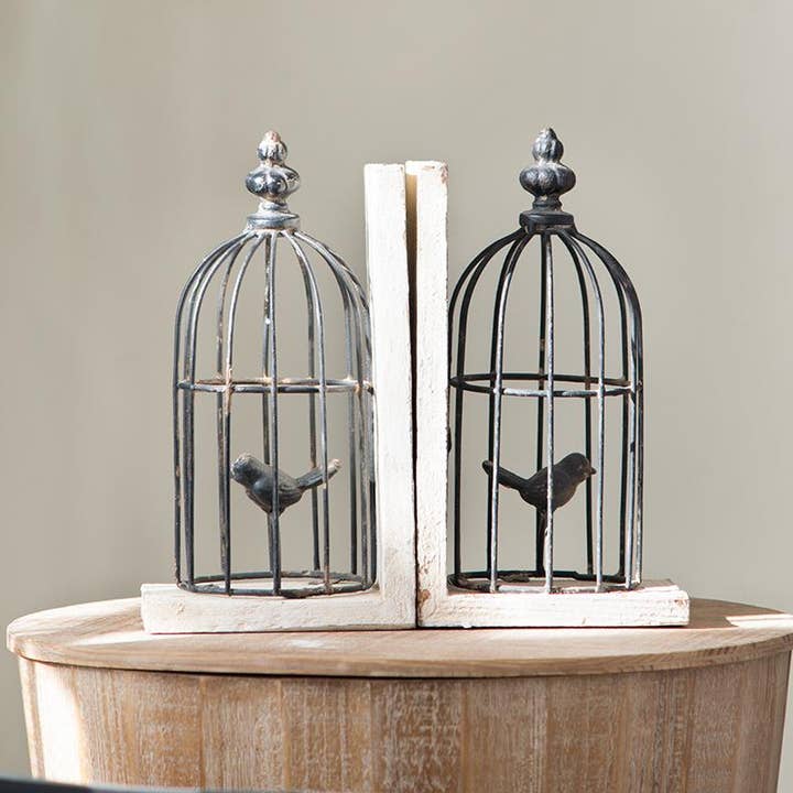 S/2 Suportes de Livros em Forma de Gaiola de Pássaro 5,5x4,3x9,8" por atacado de A&B Home Group Inc.