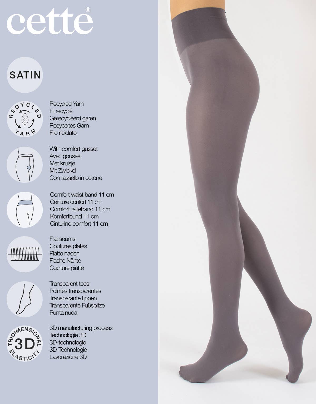 Cette – wholesale Tights - Dam – Ogenomskinliga strumpbyxor, Återvunna Strumpbyxor, Kvinnor Nylons, 70 DEN27