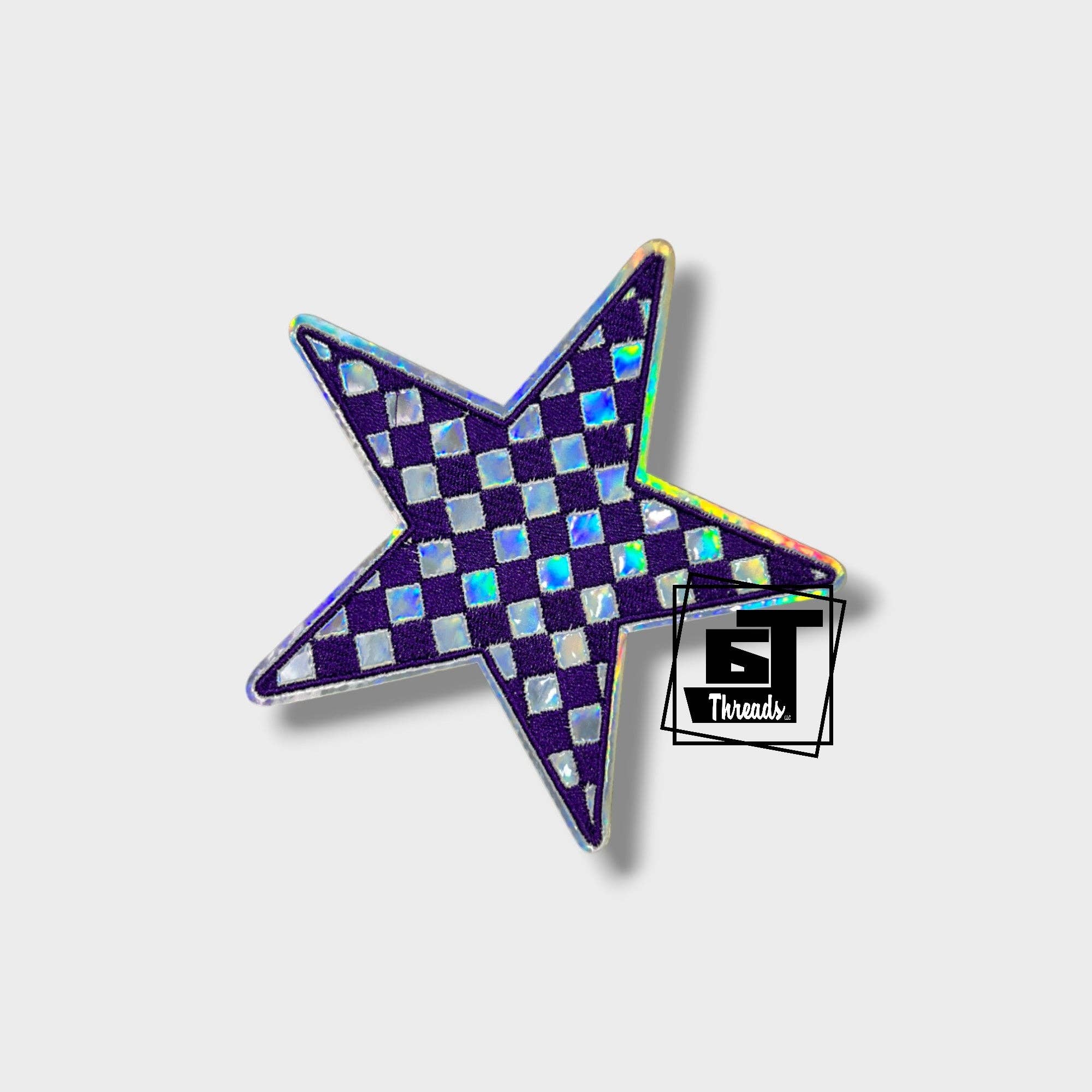 6j Threads LLC - Wholesale Patch - Metallic Checkered Stars....Cap Patches Only3