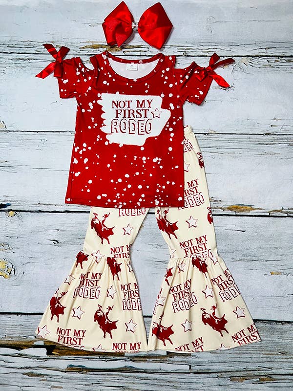 luluclothes - Wholesale Top & Pant Set - Kids - NOT MY FIRST RODEO printed 2pc girl outfit