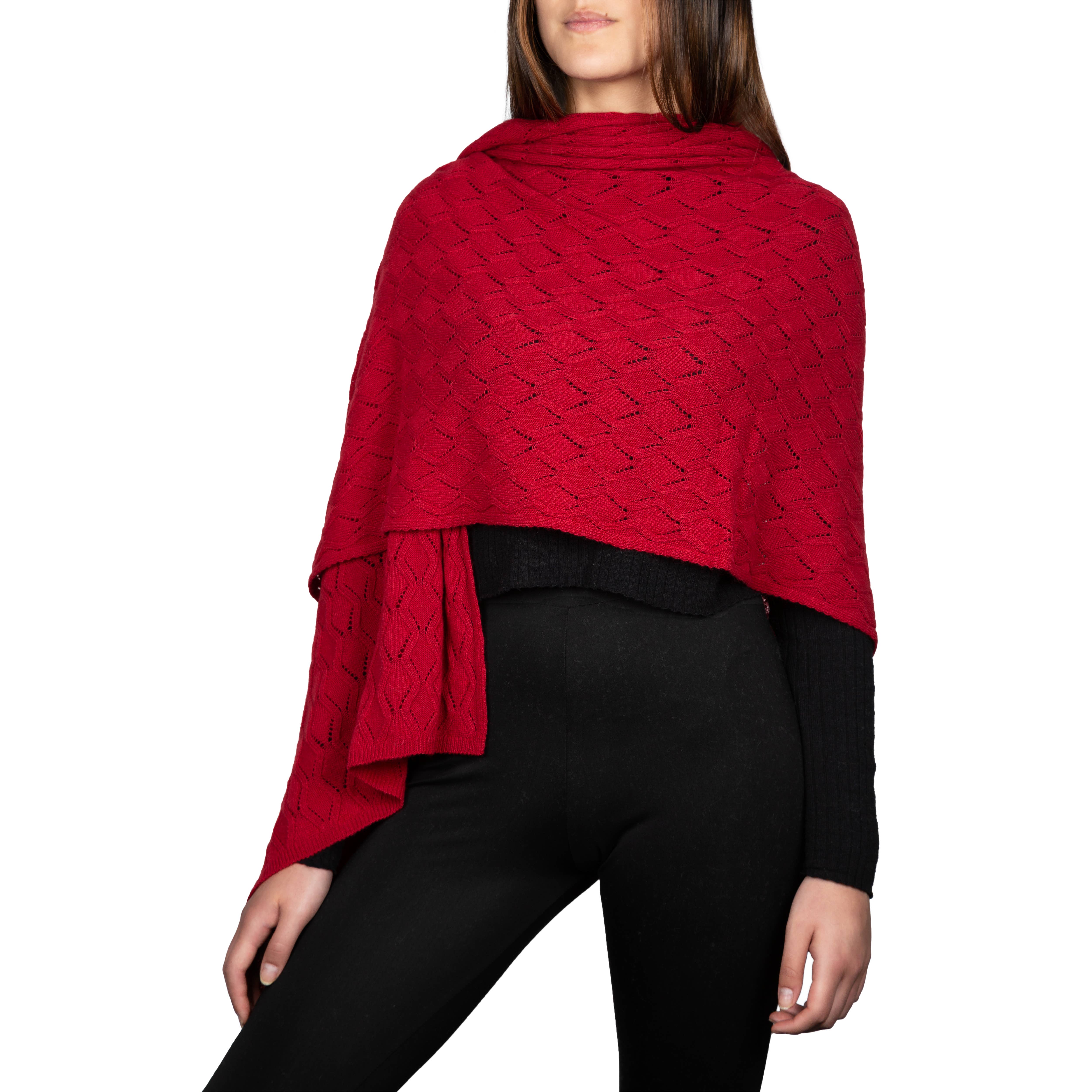 Assia di Brunetti Federica e C. s.a.s. – Großhandel Schultertuch – Damen – Meghan – Lochmuster-Stola aus Kaschmir-Mischung2