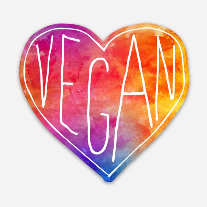 Vegan Heart Vinyl Sticker for wholesale by Discovery Stickers
