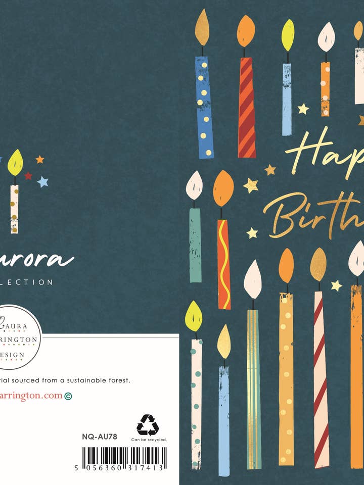 BIRTHDAY CANDLES GREETING CARD LAURA DARRINGTON for wholesale by Notes & Queries, Inc.