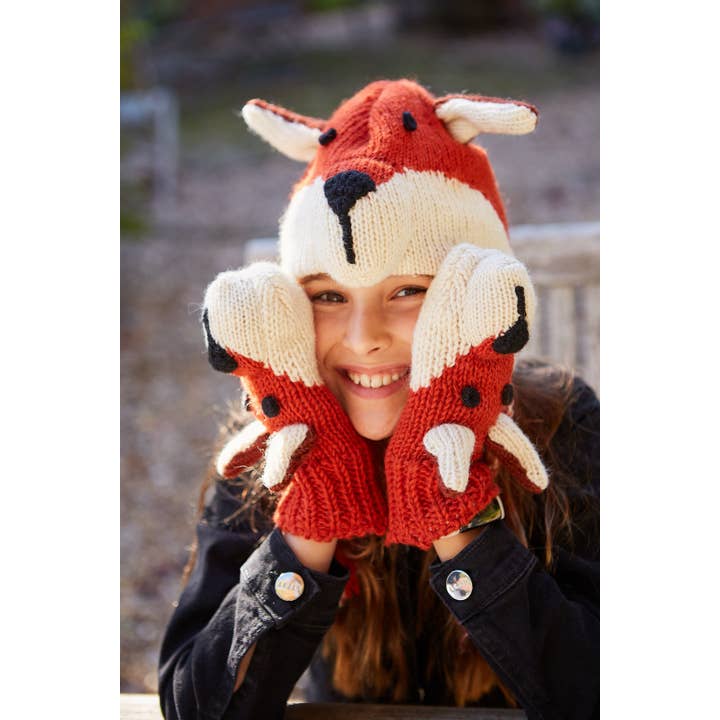 Kids Animal Mittens Fox for wholesale on Faire