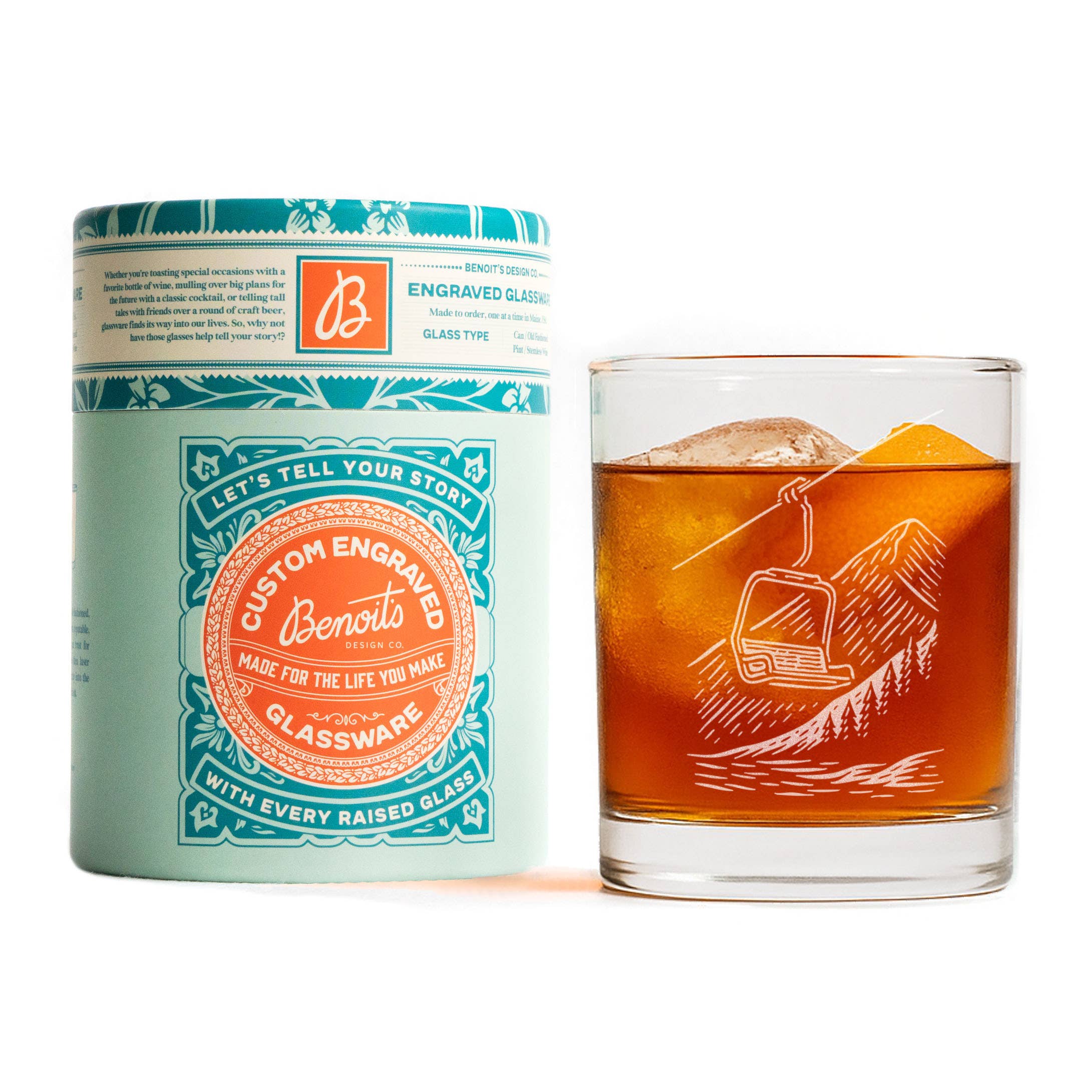 Benoit's Design Co. - Wholesale Cocktail/Liquor Glass - Chairlift Drinking Glasses5