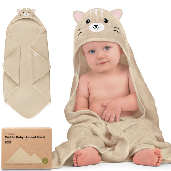 Cat KeaBabies Cuddle Baby Hooded Towel for wholesale on Faire