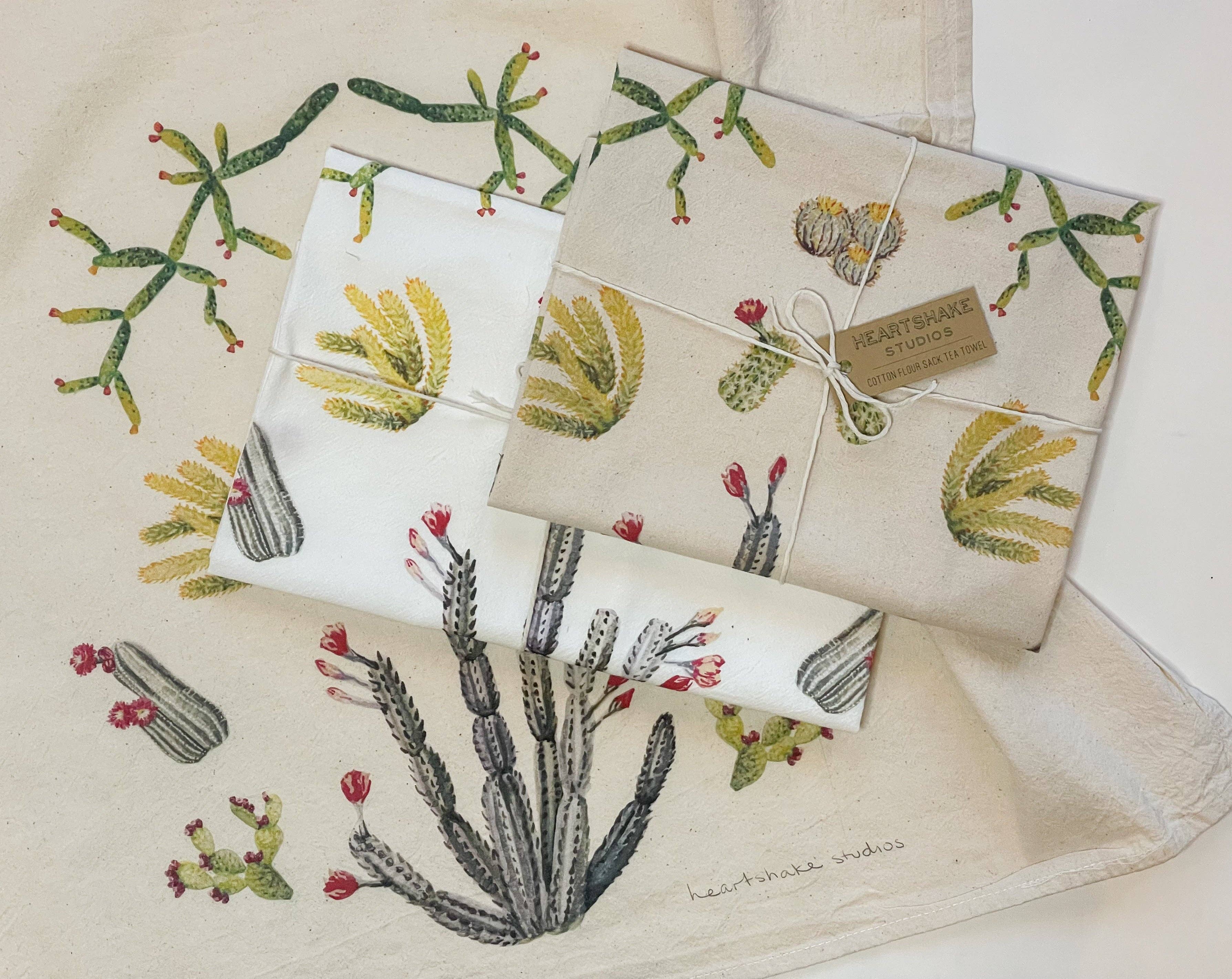 Heartshake Studios - Wholesale Tea Towel - Green Cactus Tea Towel6