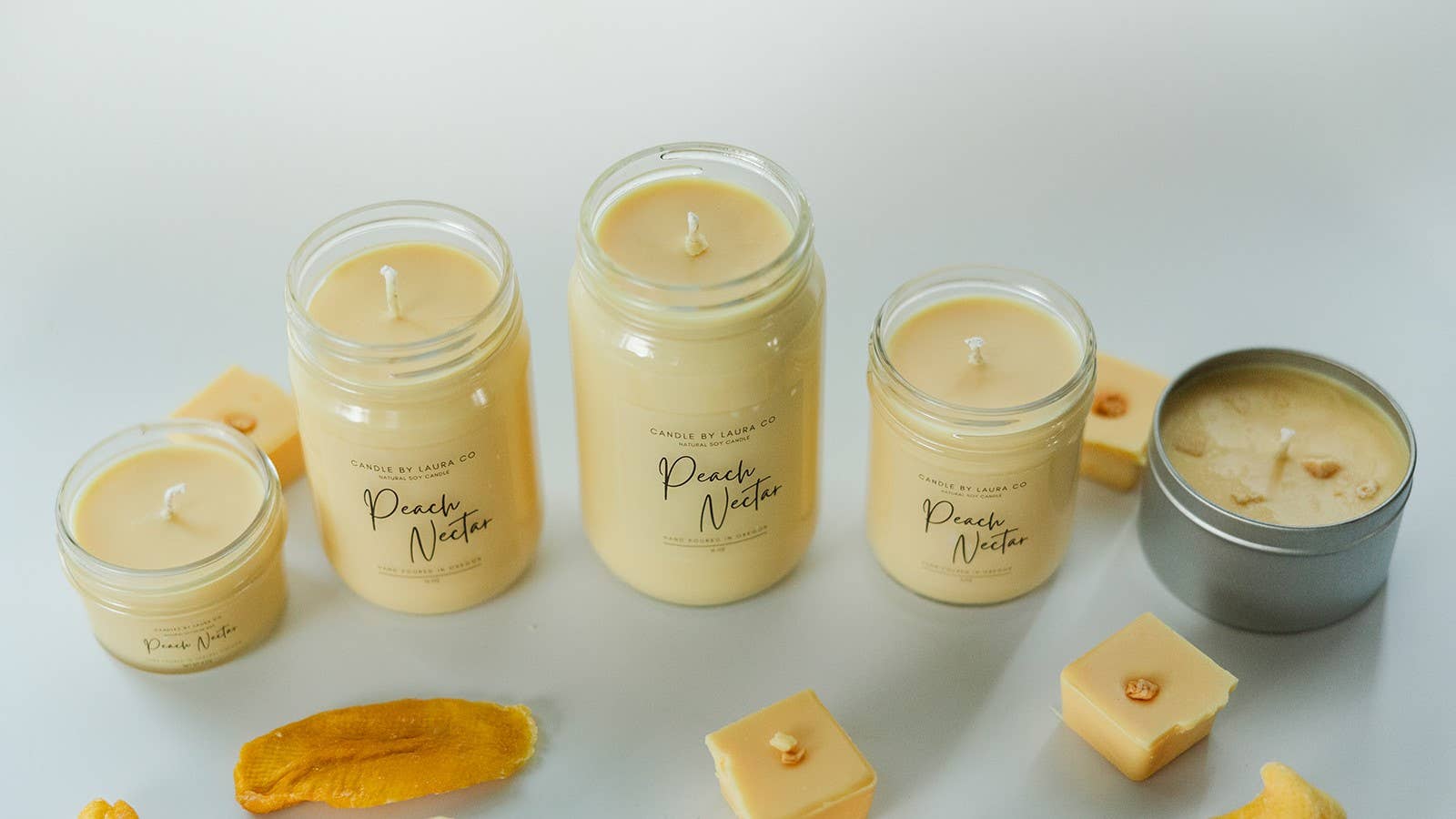 Candles By Laura - Wholesale Jar/Filled Candle - Peach Nectar Soy Jar Candle1
