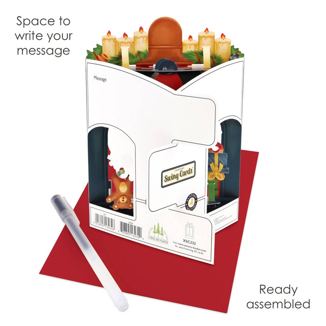 Santoro London – wholesale Christmas card – XSC232 - Swing Cards - Father Christmas2