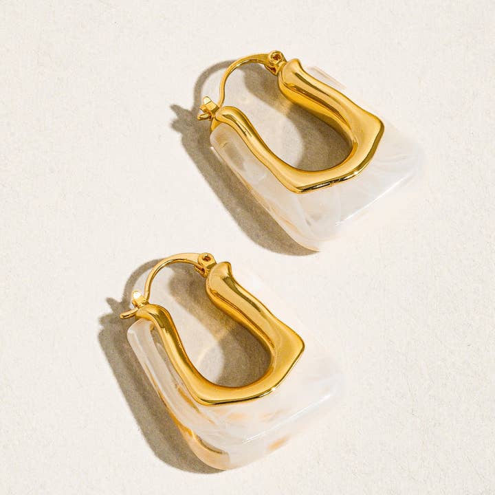 Flânerie by MAIQ - Wholesale Hoop Earrings - Talia 18K Gold U-Shaped Boho Hoop Earring