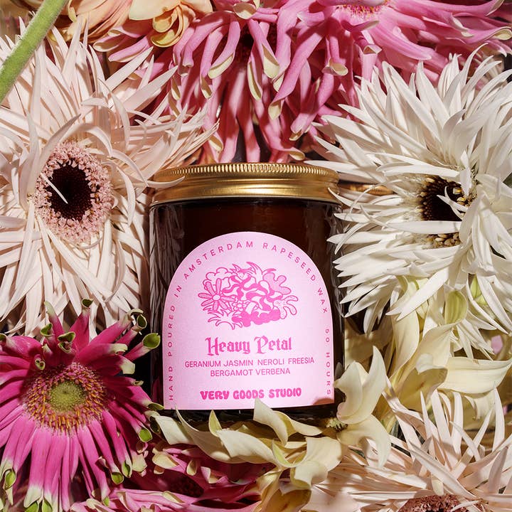 Very Goods Studio - Wholesale Jar/Filled Candle - HEAVY PETAL / 170 ml / 45-50 Hours Amber Glass Jars