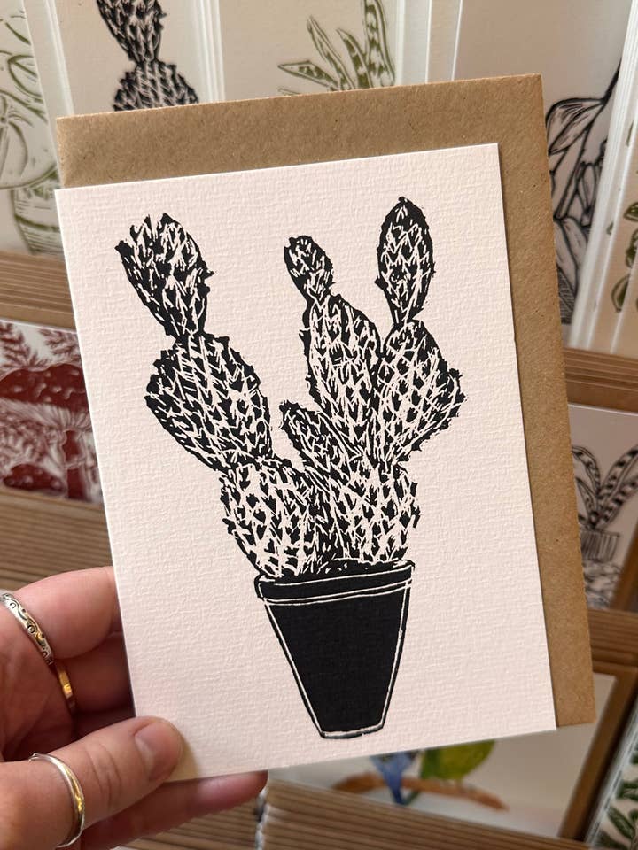 Cartão de Planta de Casa Opuntia Microdasy por atacado de LDMDesign