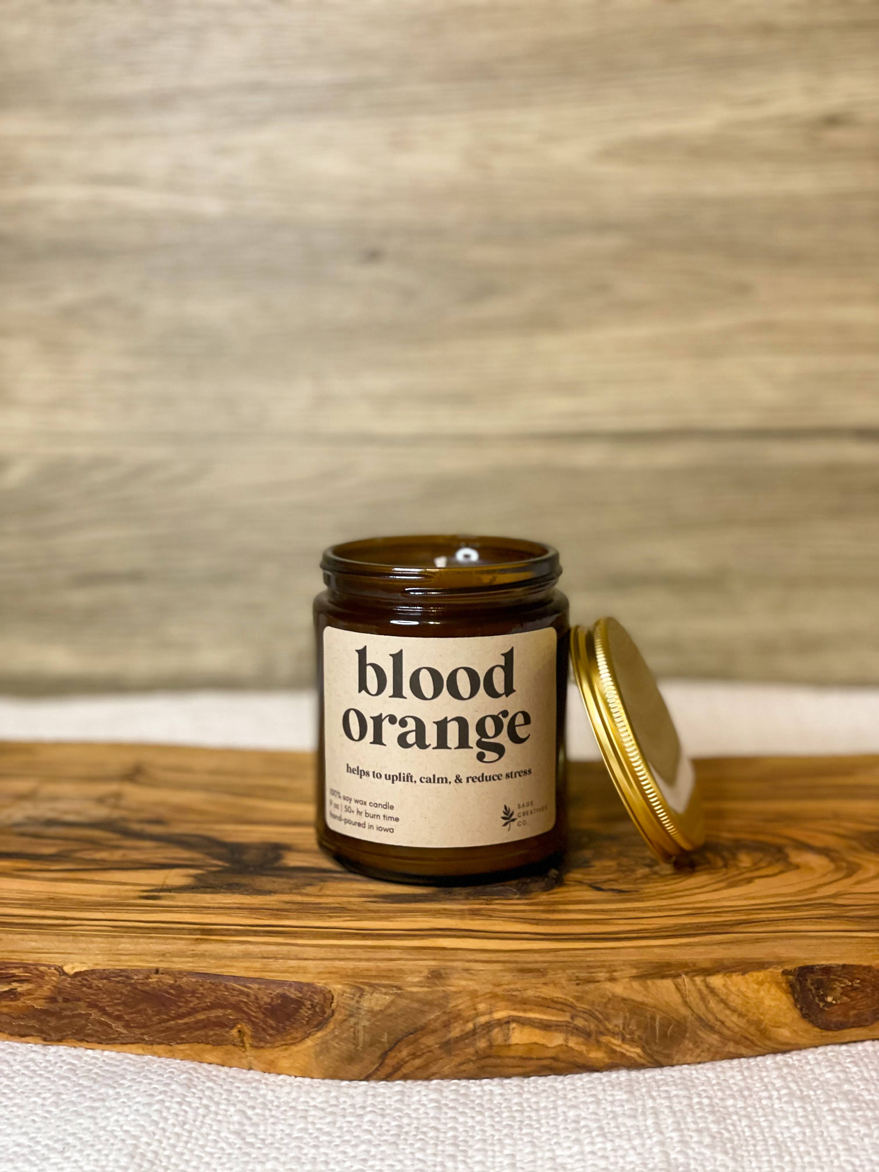 Sage Candle Co. - Vente Bougie en bocal - Blood Orange - Bougie d'aromathérapie à 100 % à la cire de soja1