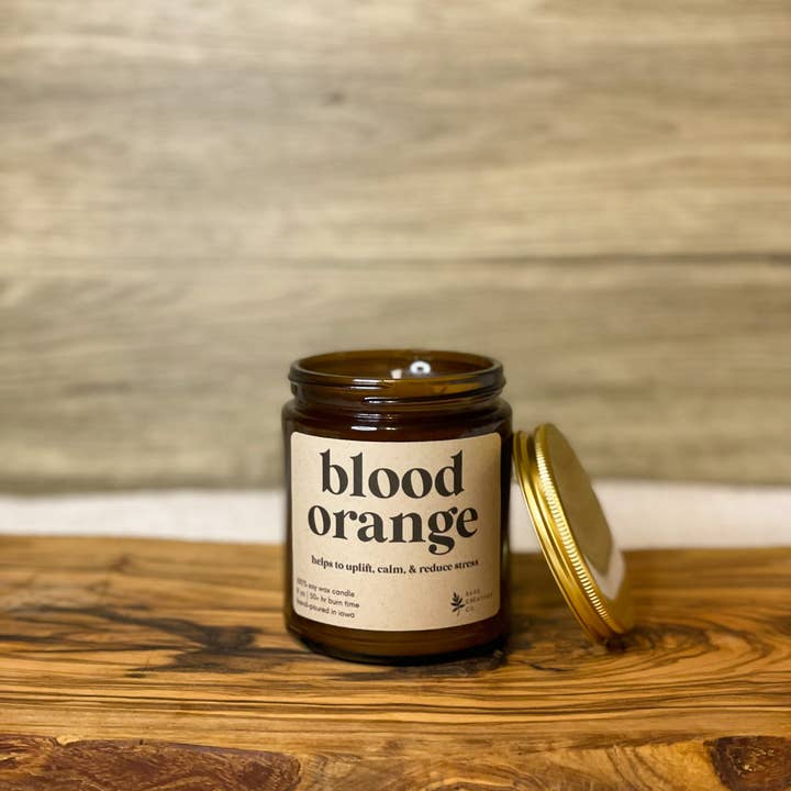 Sage Candle Co. - Vente Bougie en bocal - Blood Orange - Bougie d'aromathérapie à 100 % à la cire de soja1