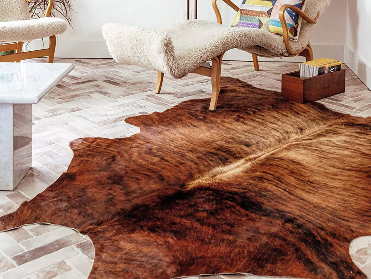 home mart goods - Wholesale Area Rug - 6x7 Feet Dark Brindle Brown Cowhide Handmade Area Rug2