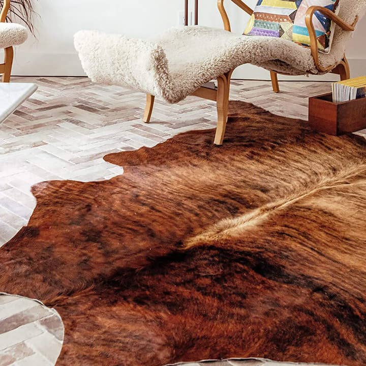 home mart goods - Wholesale Area Rug - 6x7 Feet Dark Brindle Brown Cowhide Handmade Area Rug2