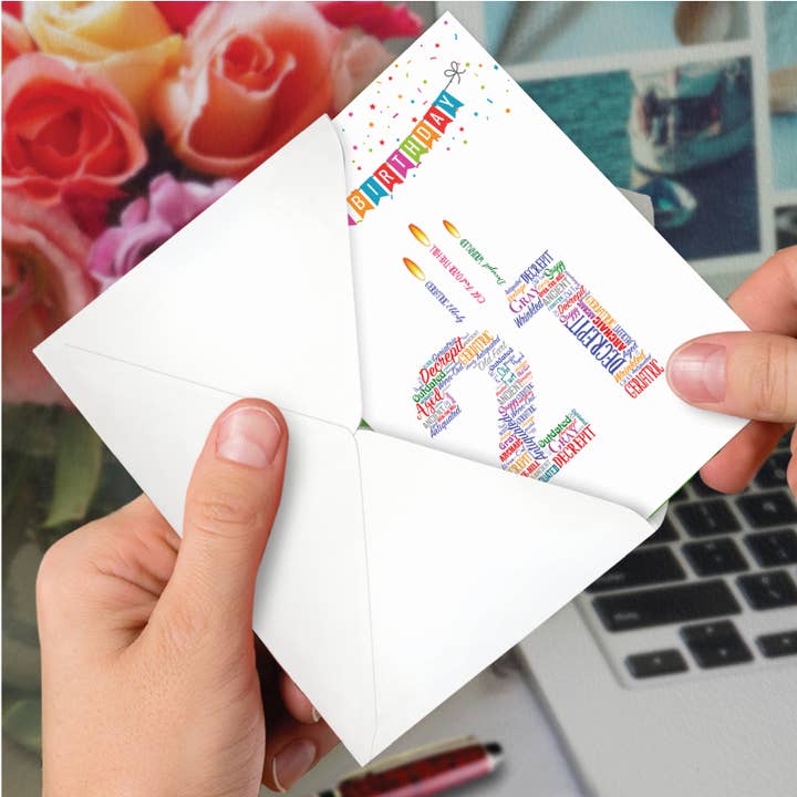 NobleWorks – postal de parabéns por atacado – Cartão de aniversário - Word Cloud-213