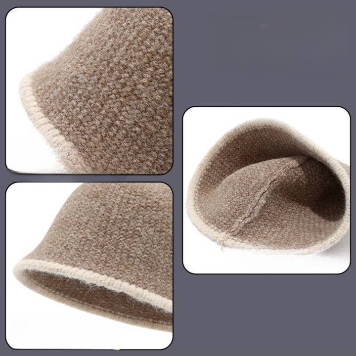 Funkyrel® Atzbranding Limited - Wholesale Bucket hat – Women's - Haila - Color-Block Knitted Bucket Hat for Women5