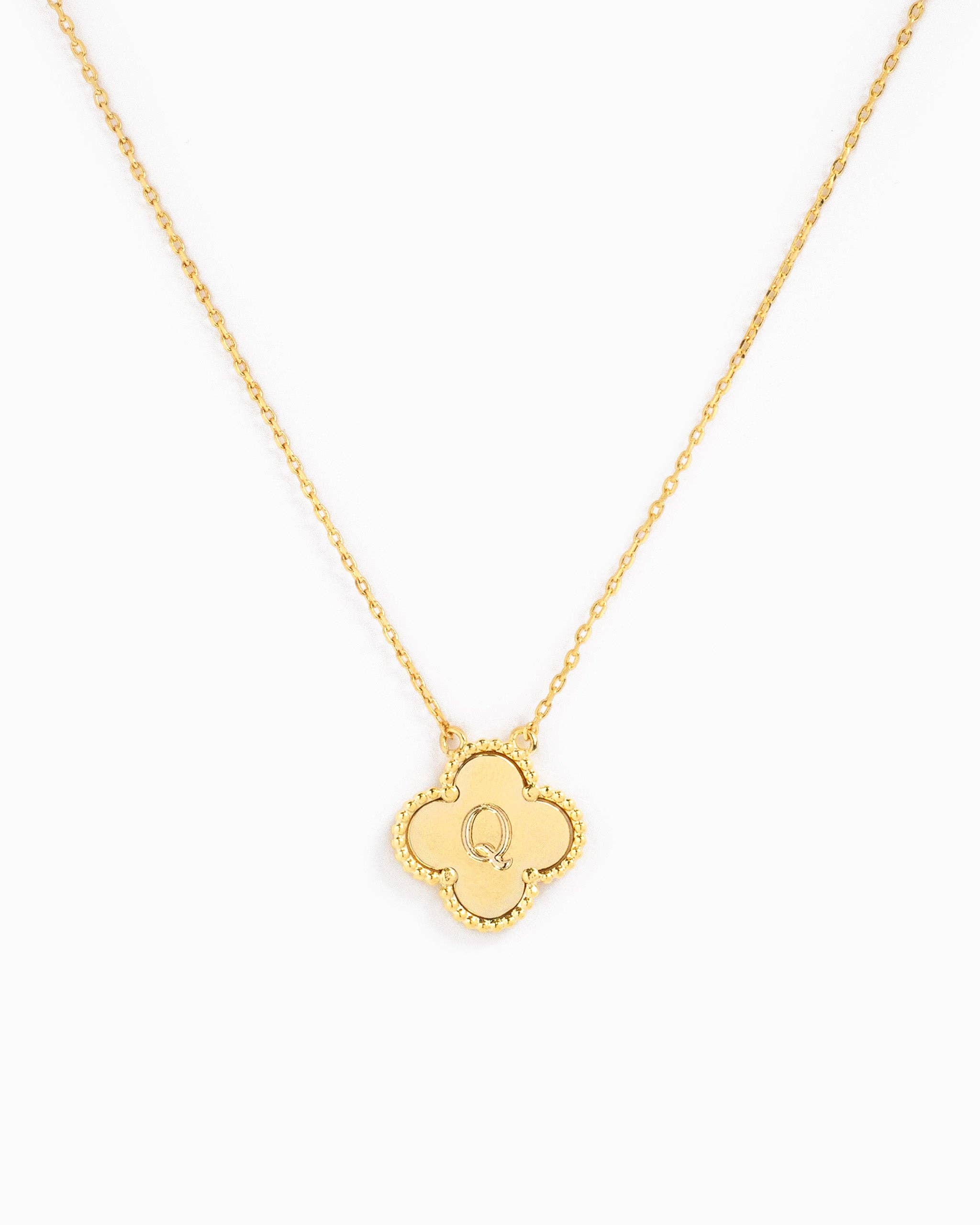 Sessori - Wholesale Pendant/Charm Necklace - Clover Letter Initial Pendant Necklace13