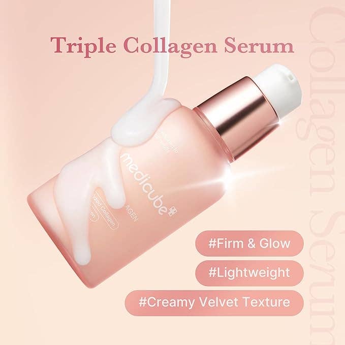 KPurity - Wholesale Facial Serum/Concentrate - Medicube Triple Collagen Serum 1.85 fl.oz - Nourish dull skin with Triple Collagen Complex - A lightweight serum with Niacinamide and Hyaluronic Acid - Korean Skincare7