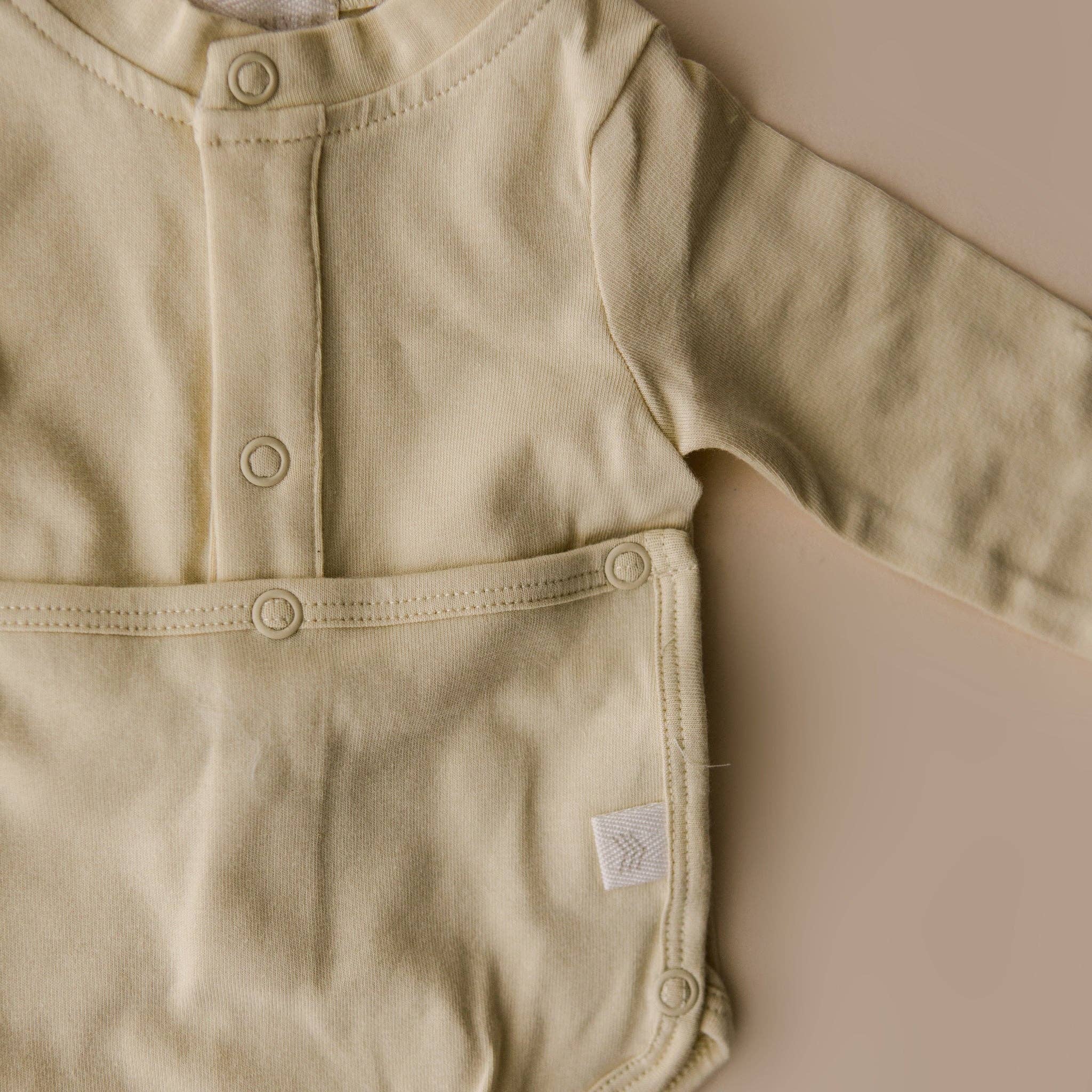 August River Co. - Wholesale Bodysuit (Non-Footed) - Baby - Cotton Front flap Onesie | Buttercream1
