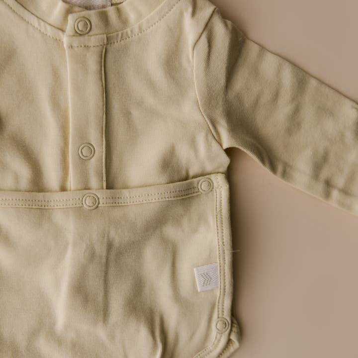 August River Co. - Wholesale Bodysuit (Non-Footed) - Baby - Cotton Front flap Onesie | Buttercream1