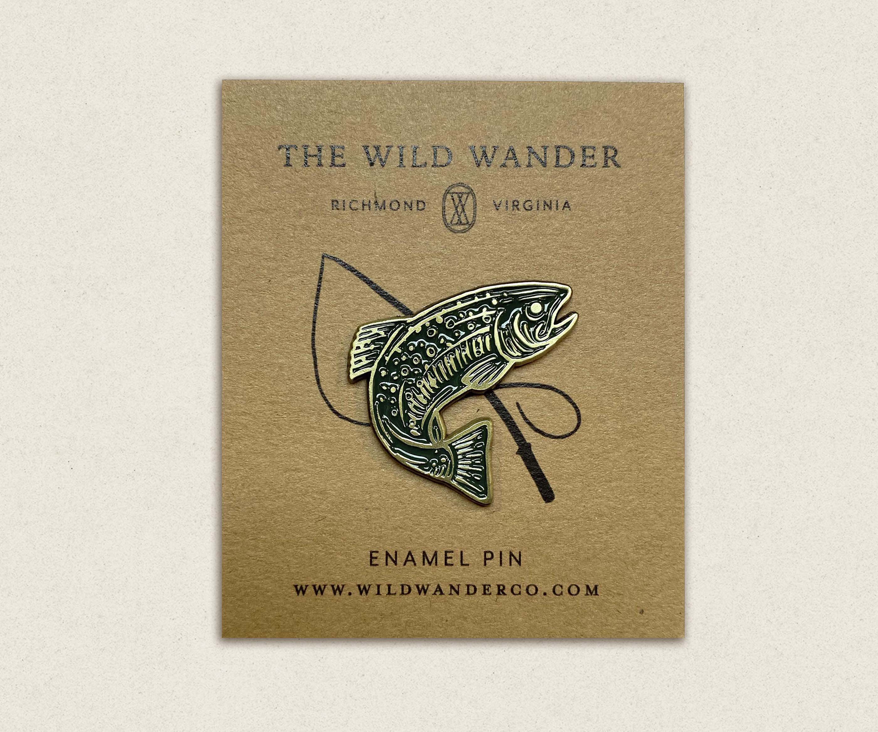 The Wild Wander - Wholesale Lapel pin/button - Trout Enamel Pin