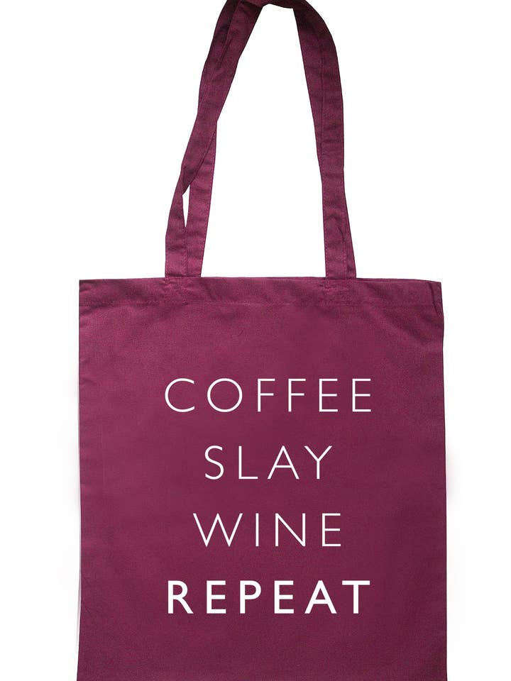 Coffee Slay Wine Repeat Tygväska för kvinnor för wholesale av Illustrated Identity