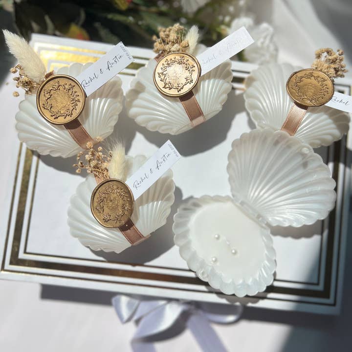 Uniq Favors - Wholesale Party Favor - Oyster Candle, Seashell Candle Wedding Favors, Beach Wedding