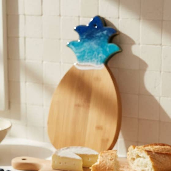 Pineapple Bamboo Cutting Board - Resin Kitchen Decor for wholesale by Gulf Coast Custom