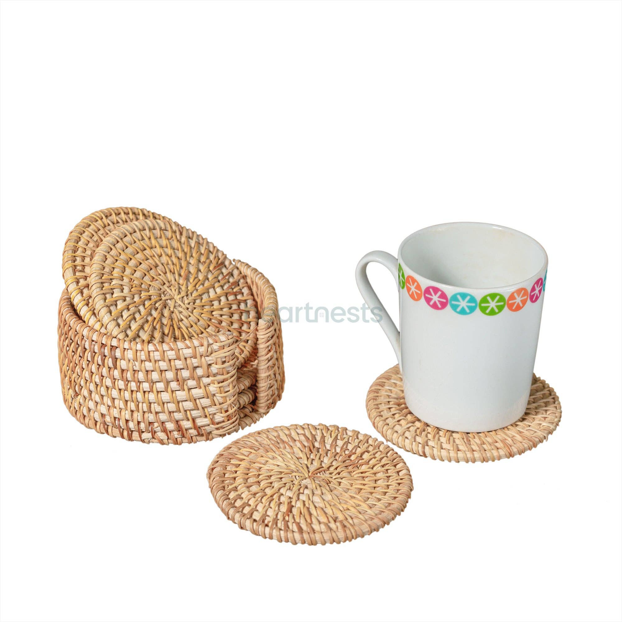 heartnests - Wholesale Coasters - Costella Rattan Coaster Set of 6 Coasters1