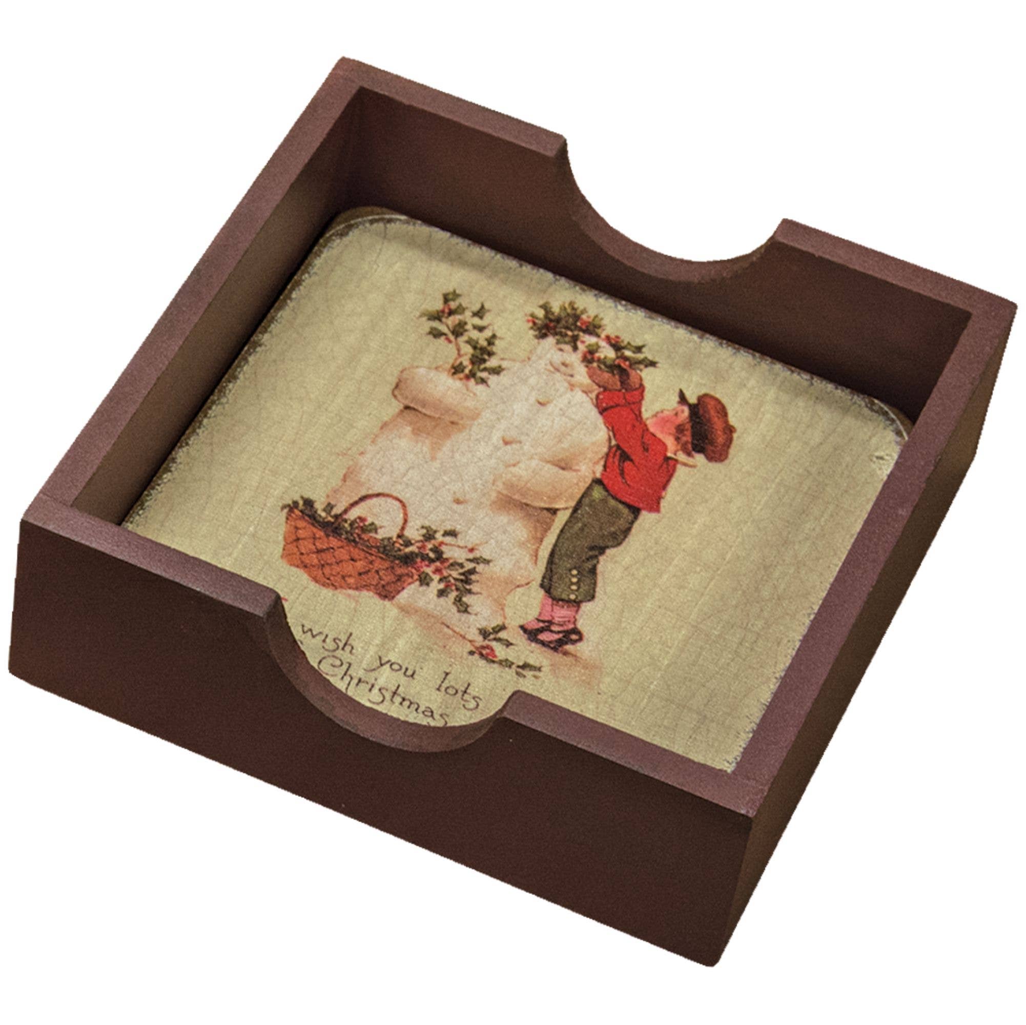 The Hearthside Collection - Wholesale Coasters - 4/Set, Vintage Christmas Coasters1