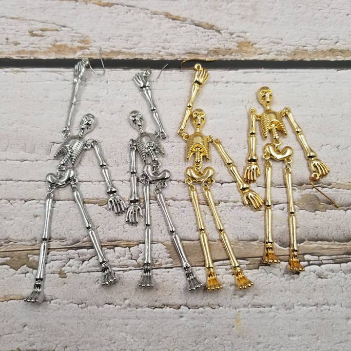 Skull Skeleton Halloween Punk Earrings for wholesale by Treasure Wholesale