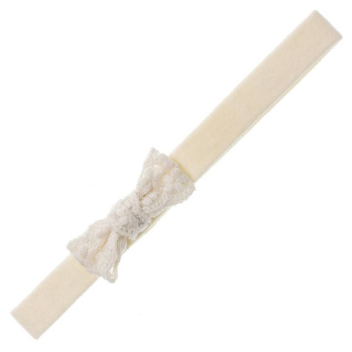 Bandeau pour bébé avec nœud en dentelle, couleurs pour la vente par Siena Hair Accessories